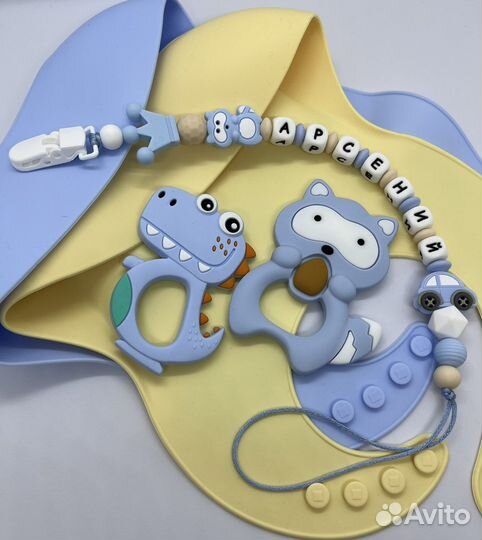 Именной держатель для соски, грызунок