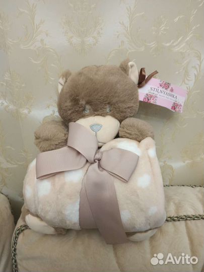 Мишка с пледом новый