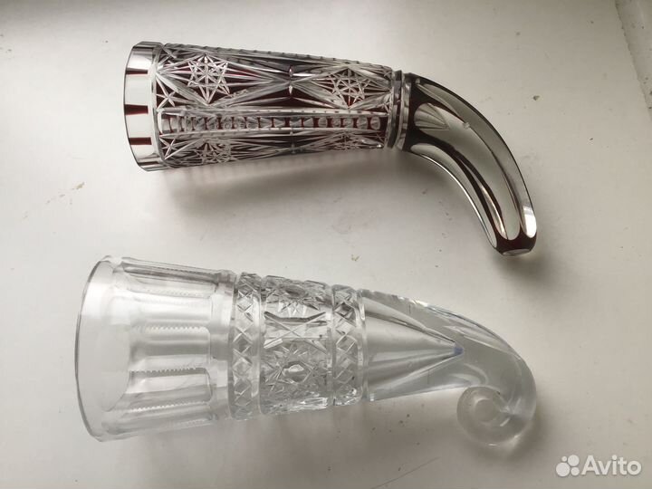 Стаканы с рисунками.Графин.Кувшин.Рог. СССР