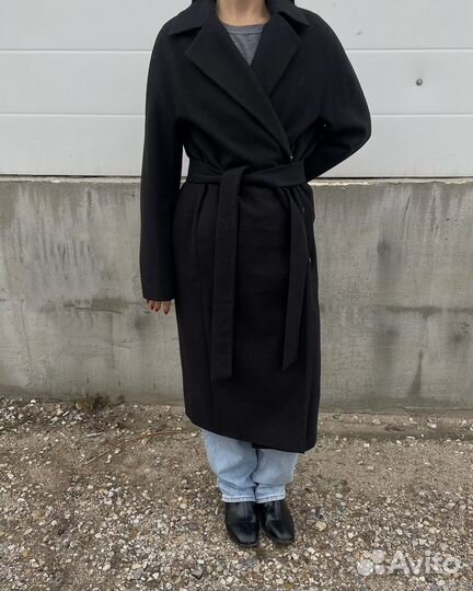 Пальто женское черное оверсайз