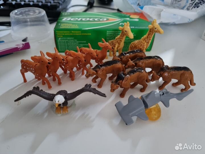 Игрушки из киндера звери натюнс