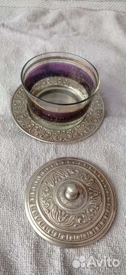 Антикварная икорница 50годы СССР,редкая