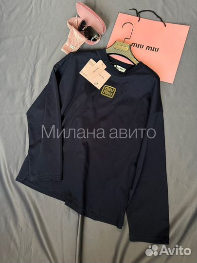 Лонгслив MIU MIU синий женский