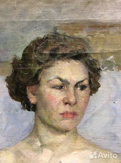 Картина маслом. Позирующая модель. 1950-е гг
