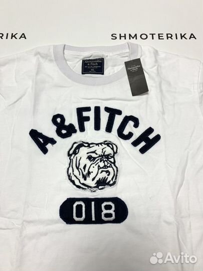 Abercrombie Fitch лонгслив белый с бульдогом