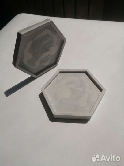 Поднос шестиугольный из гипса