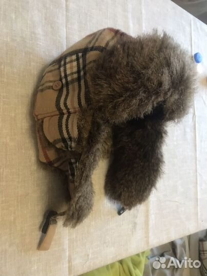 Burberry шапка зимняя с мехом