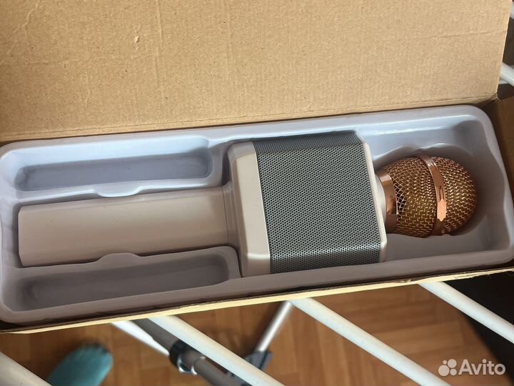 Караоке микрофон блютуз с колонкой