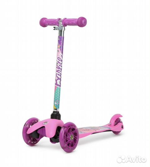 Самокат трехколесный детский Kreiss Barbie