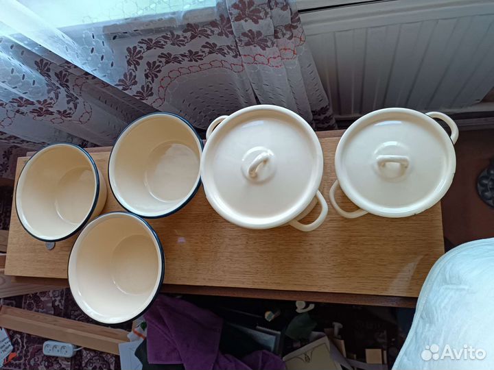 Набор эмалированной посуды, Ведро с крышкой эмаль