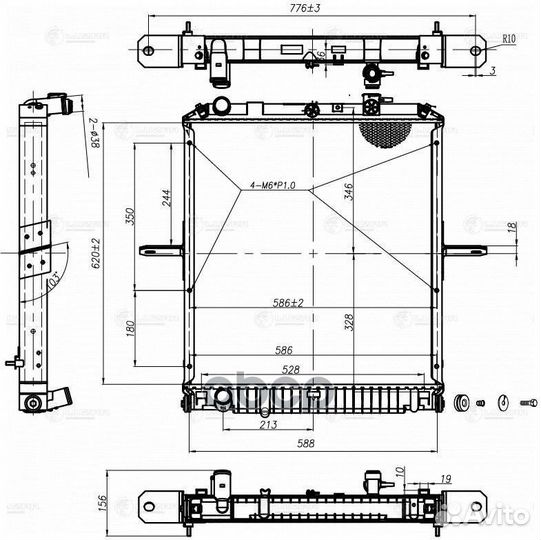 Радиатор охл. для а/м Isuzu ELF NPR75 (06) (LR