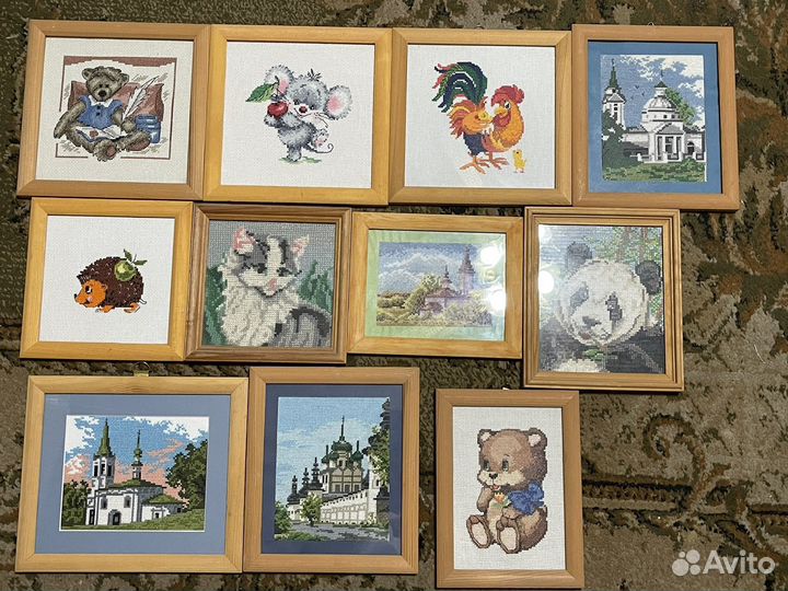 Картины вышитые бисером, крестиком, алмазные