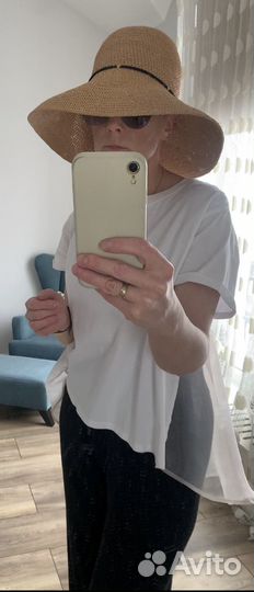 Шляпа из рафии, пляжная шляпа