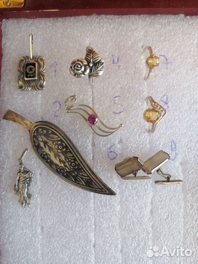 Кольца, серьги серебро СССР 875проба, 925 проба