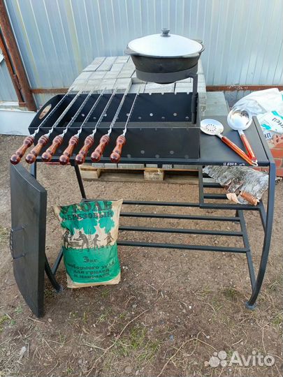 Мангал разборный 3мм с крышкой 