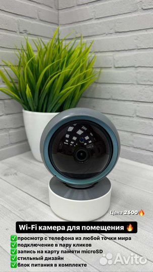 Поворотная Wi-Fi камера со звуком