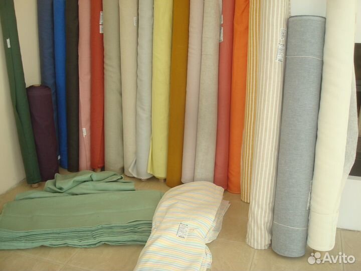 Льняные ткани для скатертей портьер