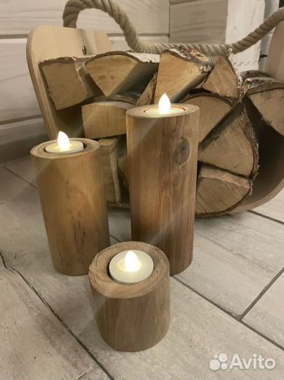Подсвечник из дерева