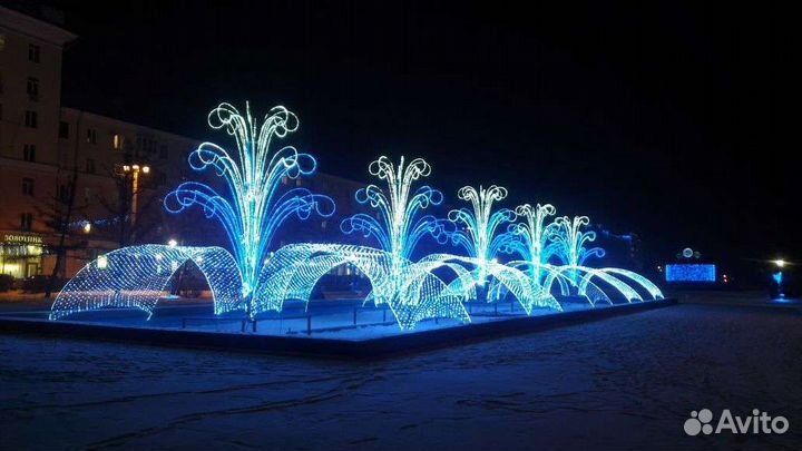 Светящиеся фигуры для улицы, украшения для города