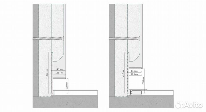 Скрытый плинтус теневой