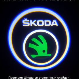 Проекции в двери Skoda. Cтекло. Не выгорают*