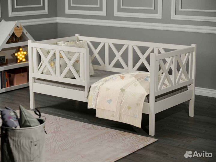 Кроватка берёза софа от 2х лет высокий борт