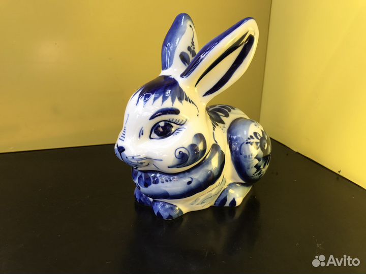 Z.5703 кролик Гжель большой (15х15 см)