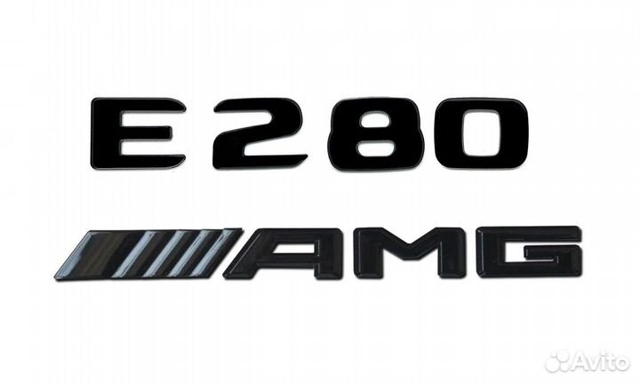 Комплект: шильдик Mercedes C238 E280 + AMG черн