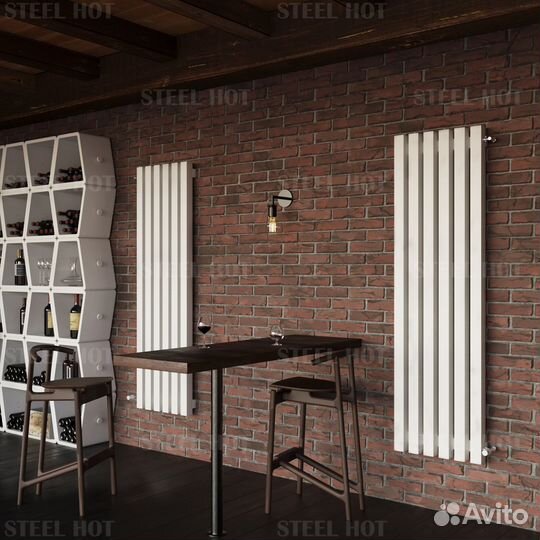 Вертикальный дизайнерский радиатор Steel-Hot от за