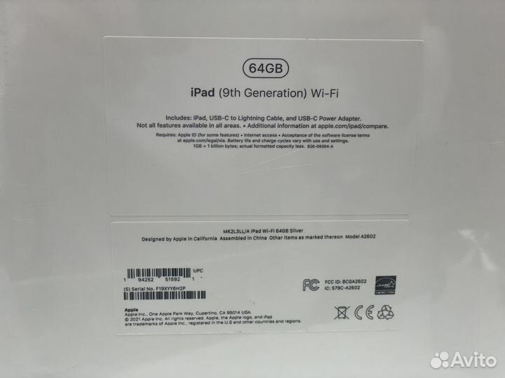 iPad 9 (2021) 10”2 64Gb Wi-Fi новый гарантия год