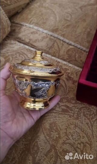 Серебрянная сахарница ручной работы