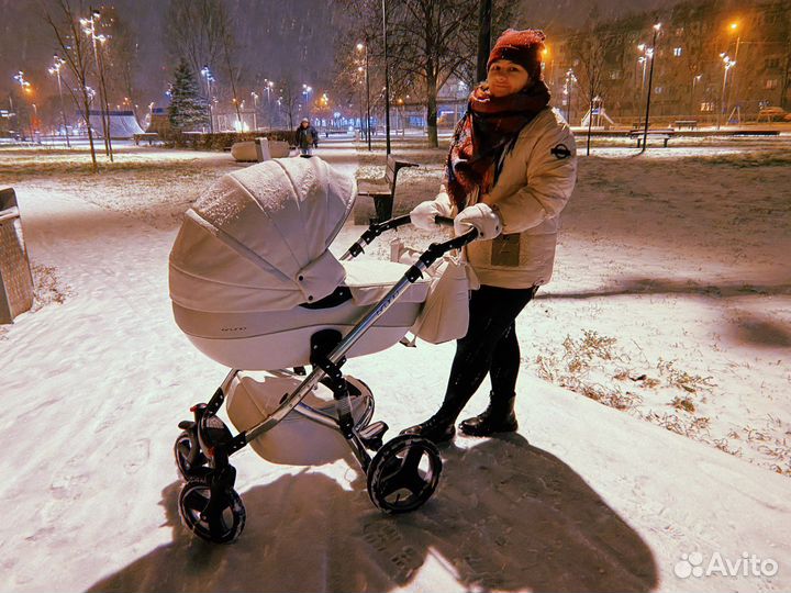 Коляска 2 в 1 Bruno Riko ecco silver