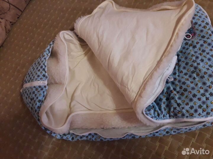 Зимний конверт в коляску на овчине