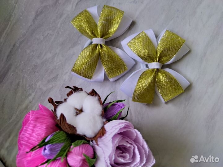 Бантики из атласных лент