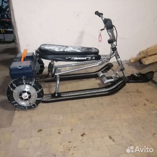 Электрический снегокат. Сани