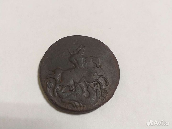 2 копейки 1770 со смещением штемпеля вниз