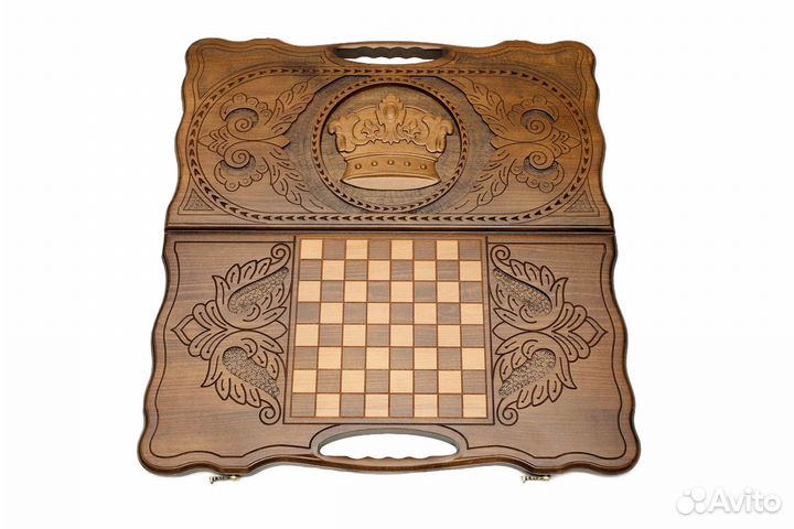 Нарды и шашки резные Царский символ 61 х 66 см бук Армения 62743