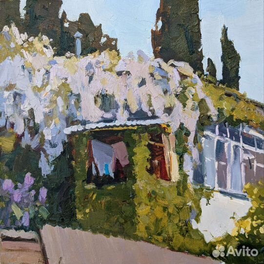 Картина маслом на холсте пейзаж 40*40см