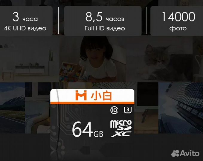 Карта памяти Xiaomi microSD Imilab Xiaoba 64GB