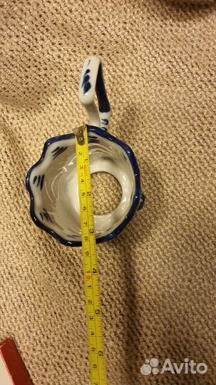 Подстаканник Гжель с хрустальным стаканом