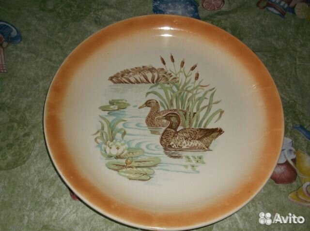 6 больших фарфоровых блюда СССР