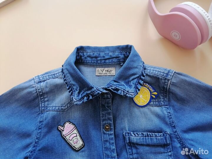 Рубашка джинсовая Next 110 для девочки