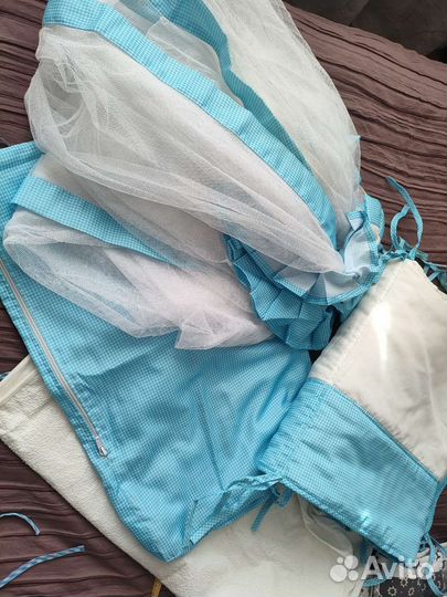 Наматрасник,балдахин для детской кроватки