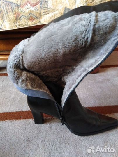 Сапоги женские зимние кожаные 40 размер