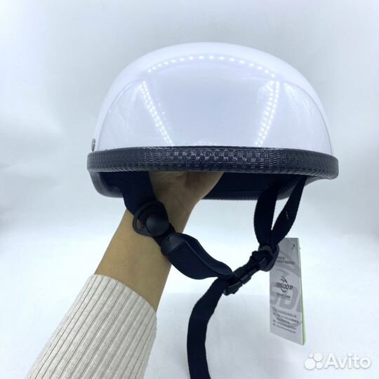 Шлем (открытый) 1/2 котелок белый глянцевый (bsdd