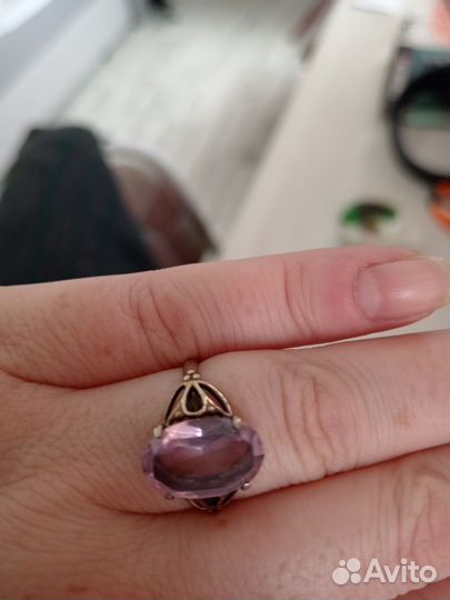 Серебряное кольцо СССР с александритом