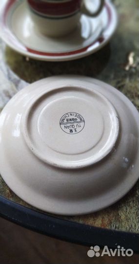 Чашки кофейные, чайник заварной, чашечка хохлома