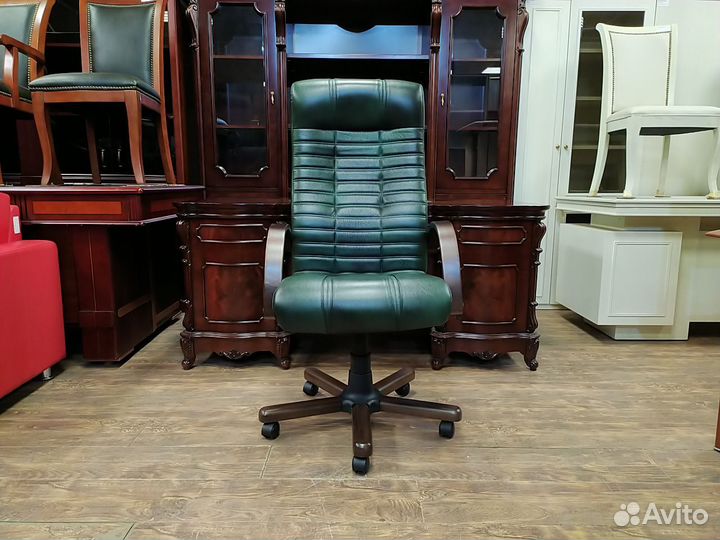 Кресло руководителя атлант экс-злн31 Л кожа дерево