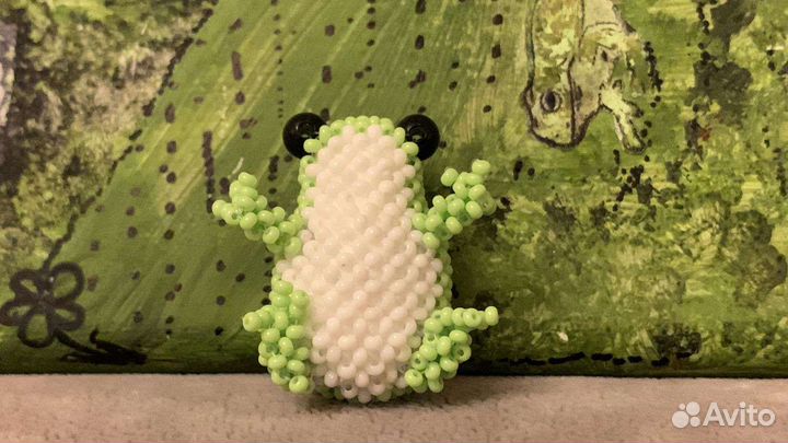 Амигуруми лягушка из бисера