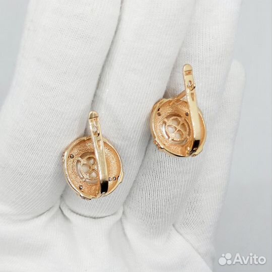 Золотые серьги с Жемчугом 585 пробы